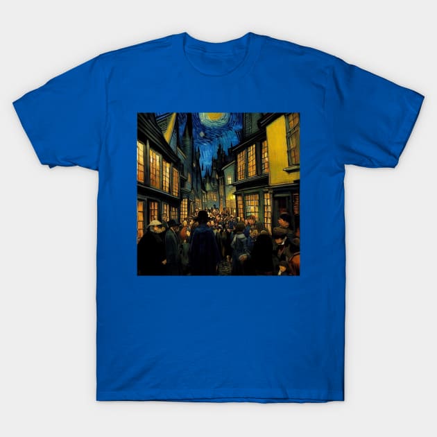 Starry Night in Diagon Alley T-Shirt by Grassroots Green